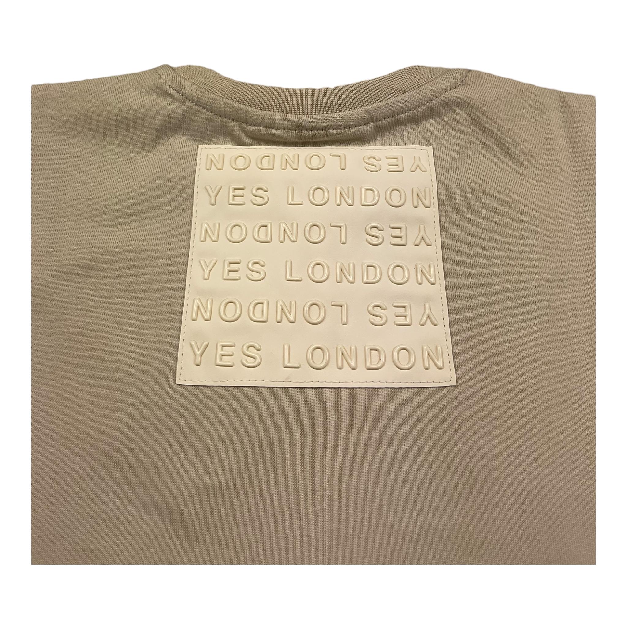 Yes London T-Shirt Girocollo Tinta Unita con Stampa per Bambino JR2119 BEIGE YES LONDON 
