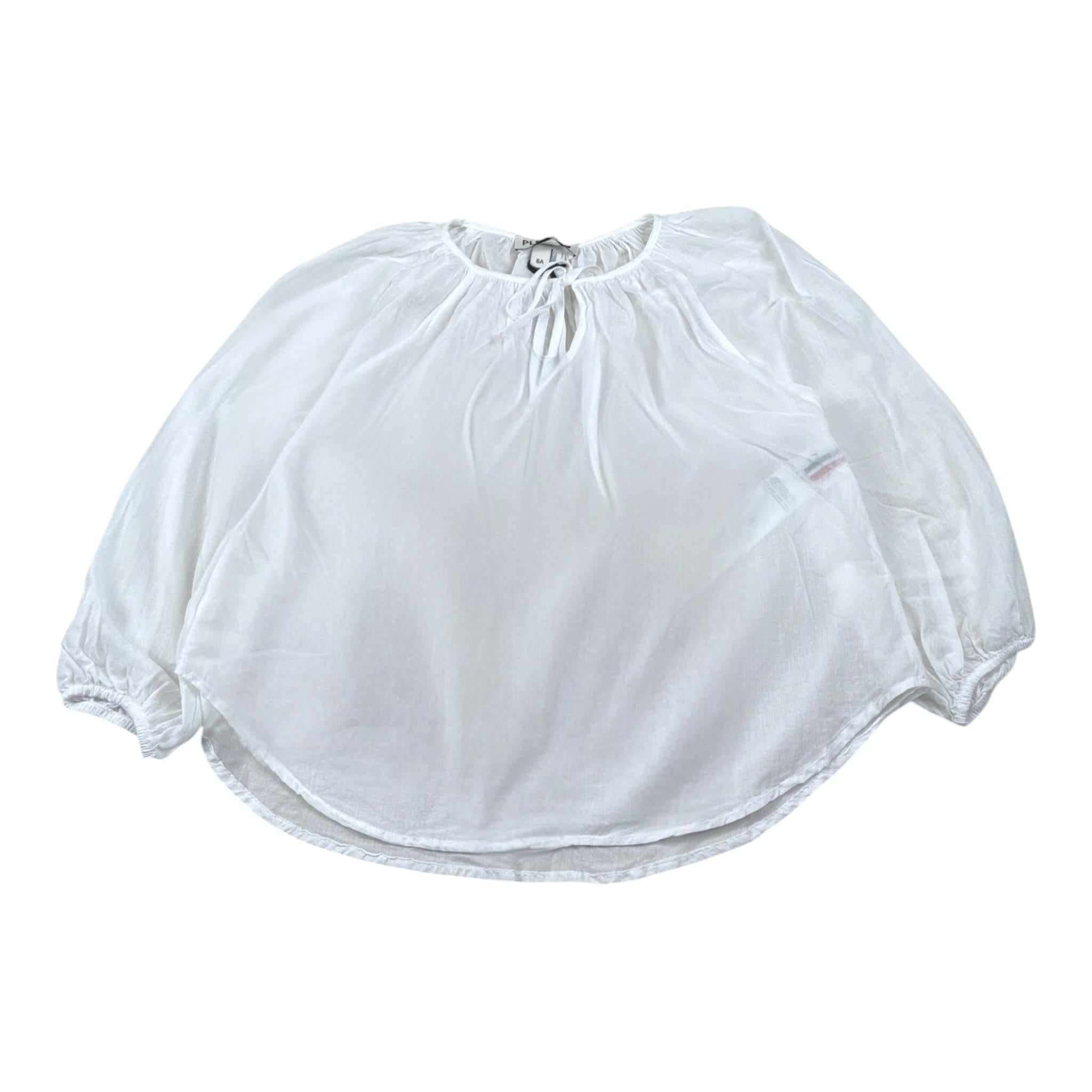 Please Camicia Tinta Unita Manica Lunga per Bambina CC21080G72 BIANCO PLEASE 