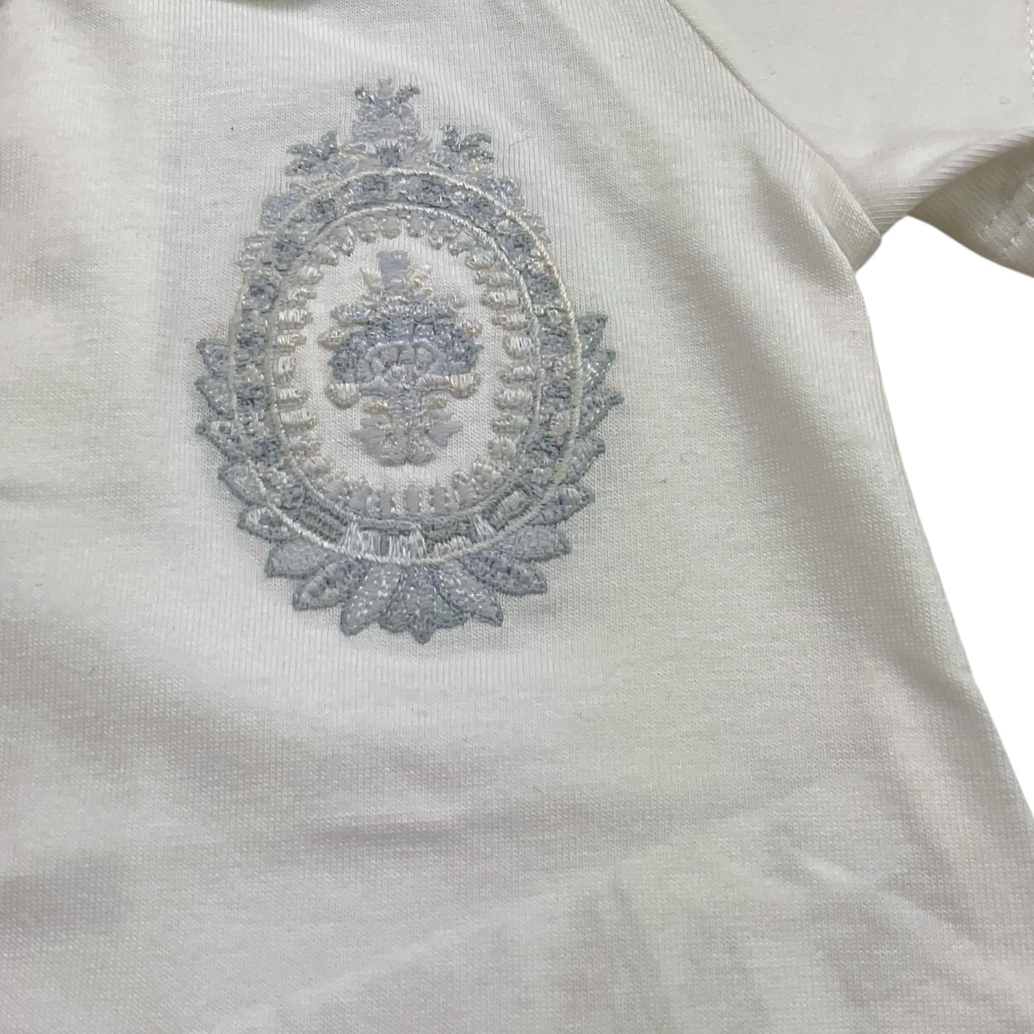 Etro Body Tinta Unita Mezza Manica con Colletto per Neonata GUA521 BIANCO ETRO 