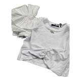 Fun & Fun T-Shirt Girocollo Tinta Unita con Rouches per Neonata FBTS01383N BIANCO FUN & FUN 