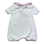 Le Bebe Pagliaccetto Mezza Manica Tinta Unita con Colletto per Neonata LBG6318 BIANCO LE BEBE 