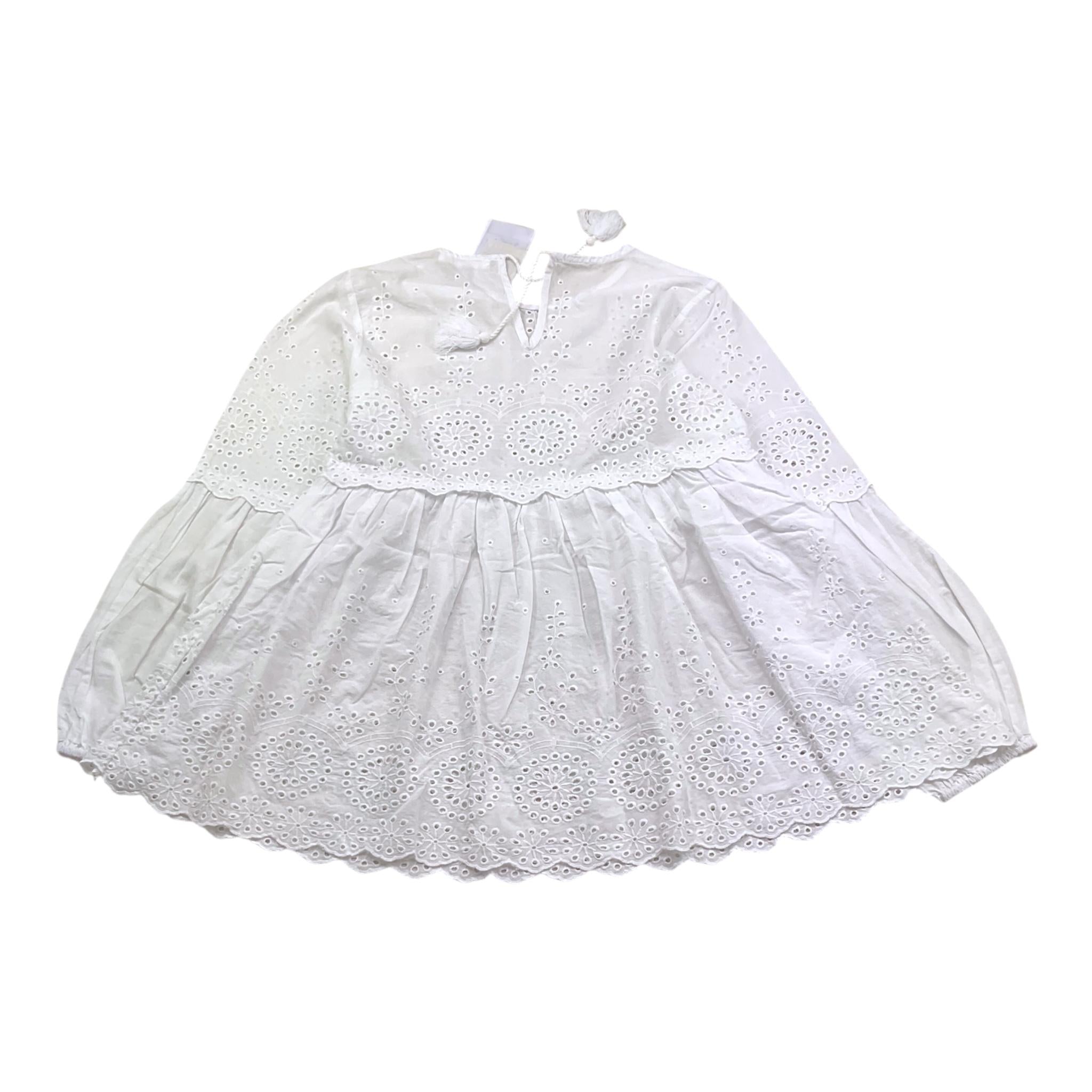 Met Abito Traforato Tinta Unita per Bambina ME365 BIANCO MET 