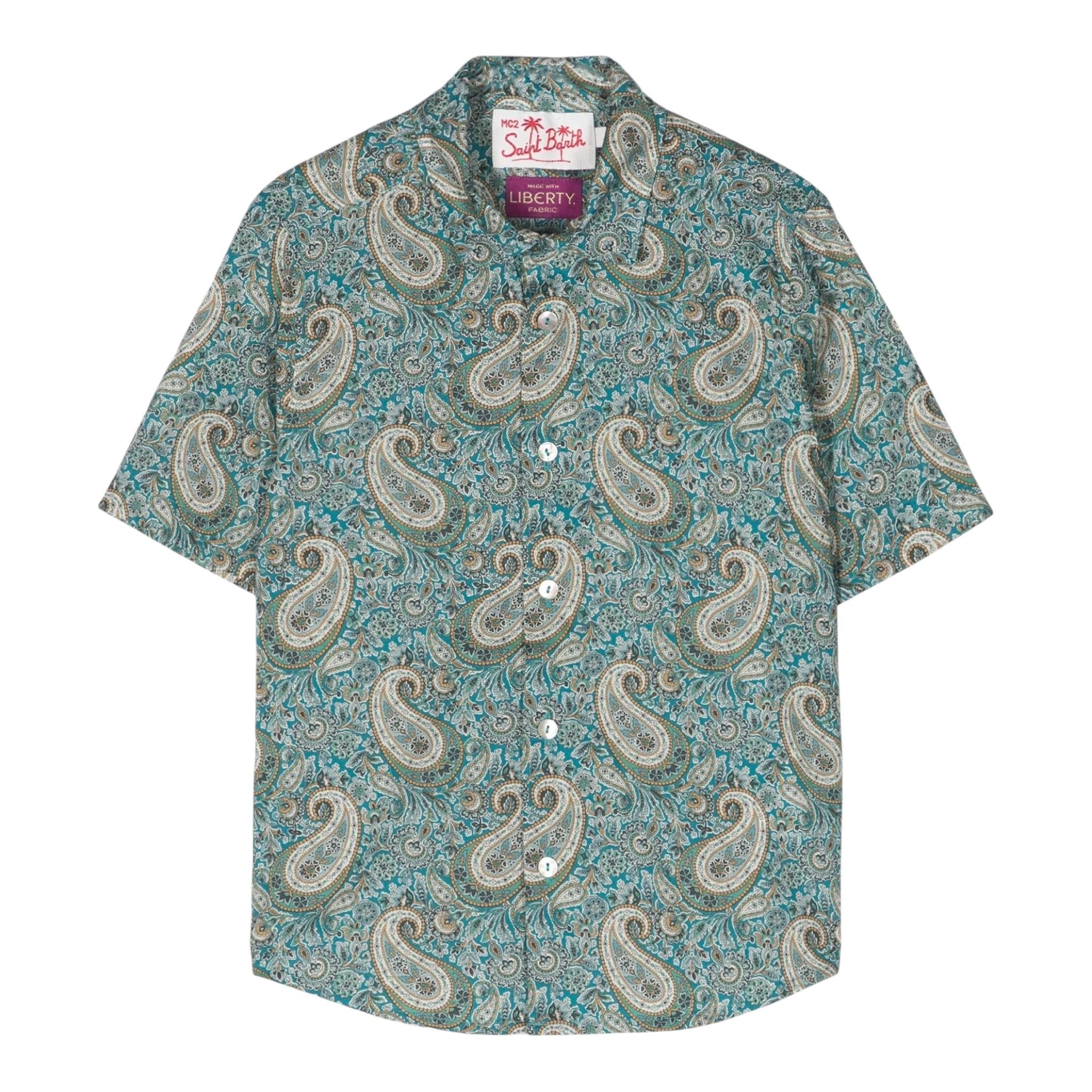 Saint Barth Camicia Mezza Manica Stampa Fantasia per Bambino SRU00101 MULTICOLOR SAINT BARTH 