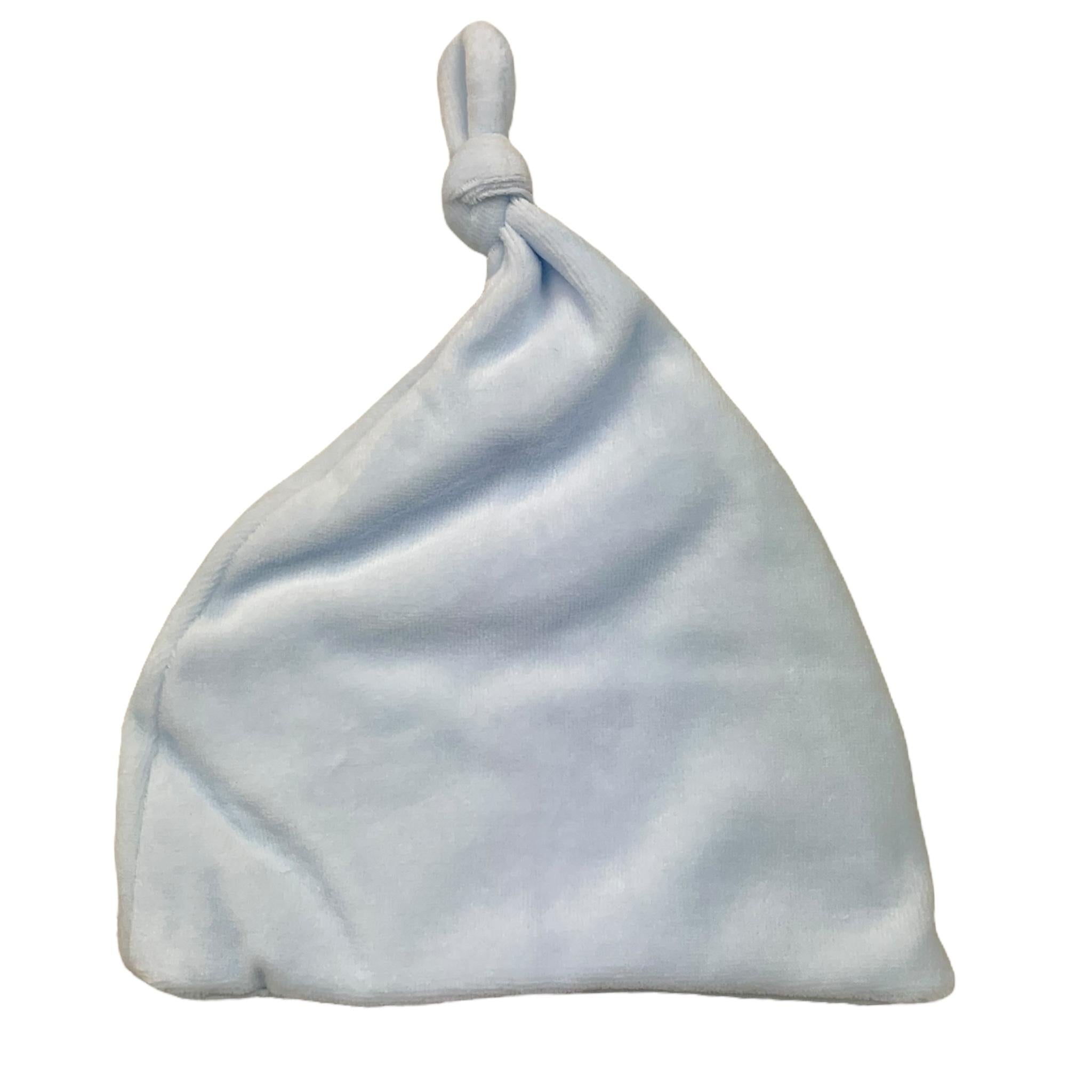 NANAN cappello tinta unita con stampa in velluto Azzurro per Neonato I24053PCA AZZURRO NANAN 