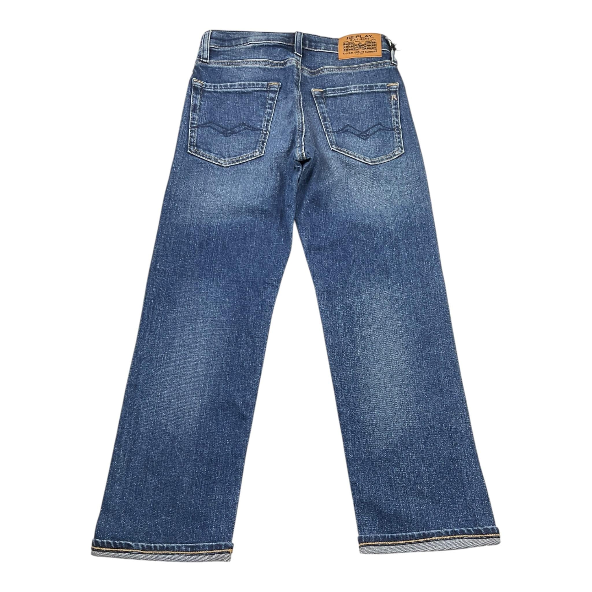 Replay Jeans Tinta Unita con Girovita Regolabile per Bambino SB9063 BLU REPLAY 