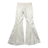 Miss Blumarine Pantalone Modello Zampa Tinta Unita Con Girovita Regolabile Bianco Per Bambina