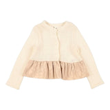 DOU DOU cardigan tinta unita con rouches Panna per Bambina DV9A00X PANNA DOU DOU 