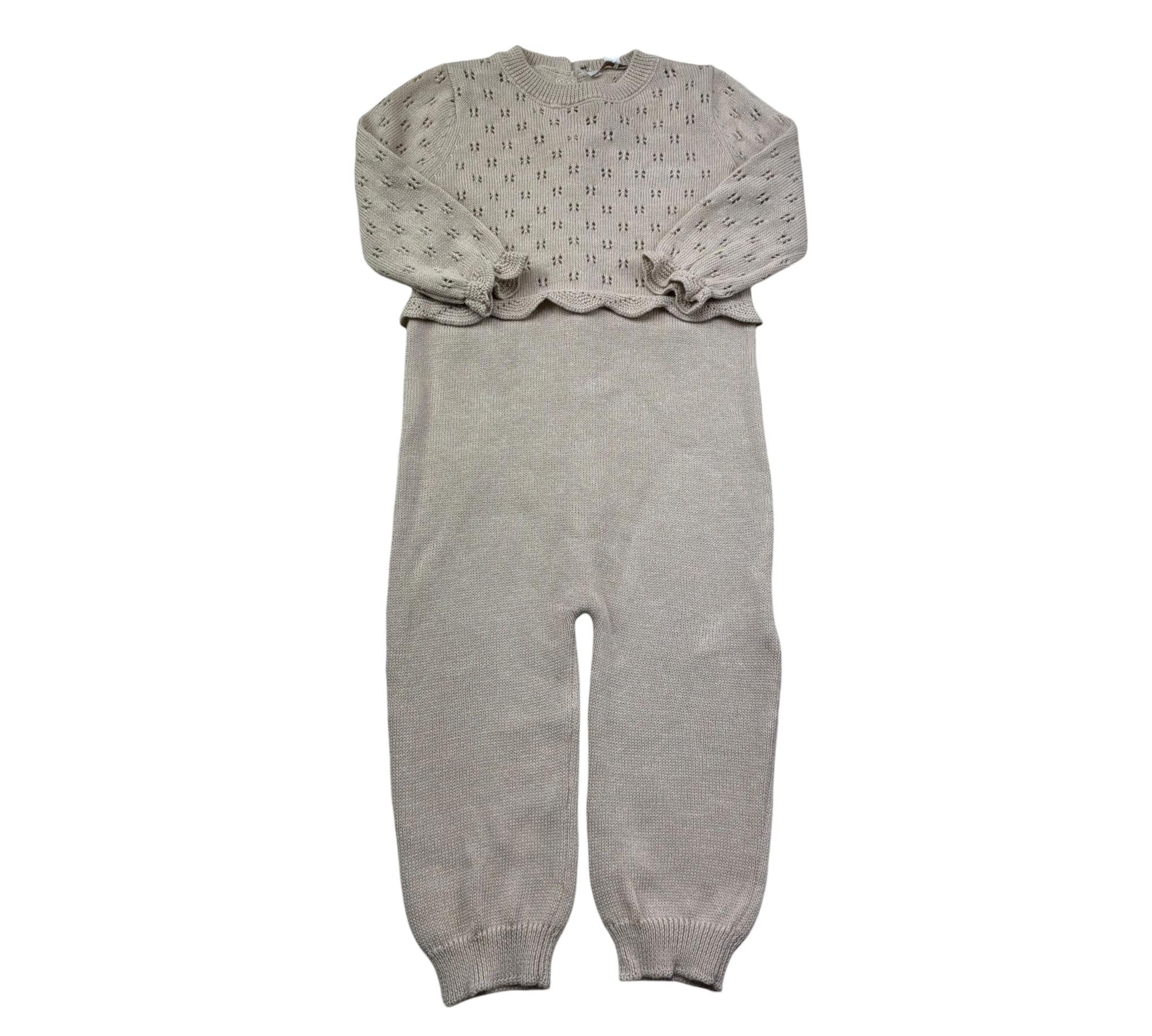 Le Bebe Tutina Manica Lunga Tinta Unita con Trafori per Neonata LBG6267 BEIGE LE BEBE 
