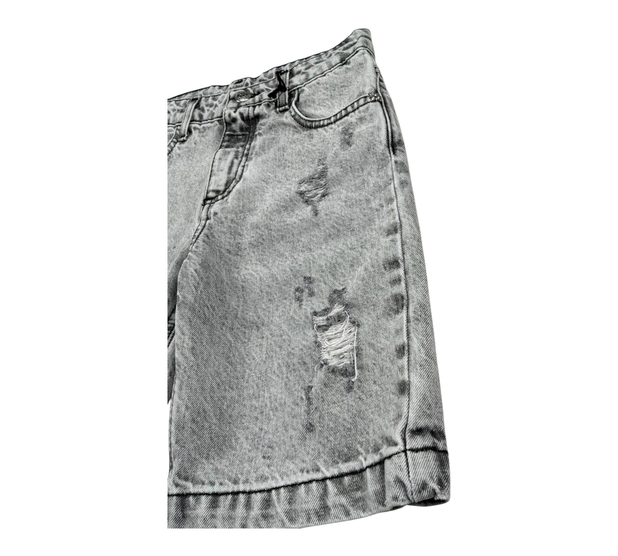 John Richmond Bermuda In Denim Tinta Unita con Girovita Regolabile per Bambino RBP26093BE GRIGIO JOHN RICHMOND 