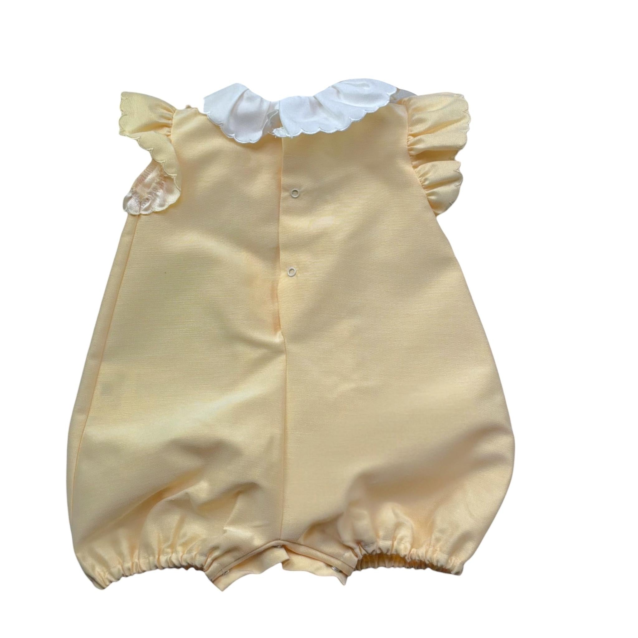 Le Bebe' Pagliaccetto Mezza Manica Bicolore per Neonata LBG6398 BIANCO/GIALLO LE BEBE' 
