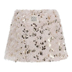 Dou Dou Gonna Tinta Unita con Paillettes E Piume per Bambina DW7A11 BEIGE DOU DOU 