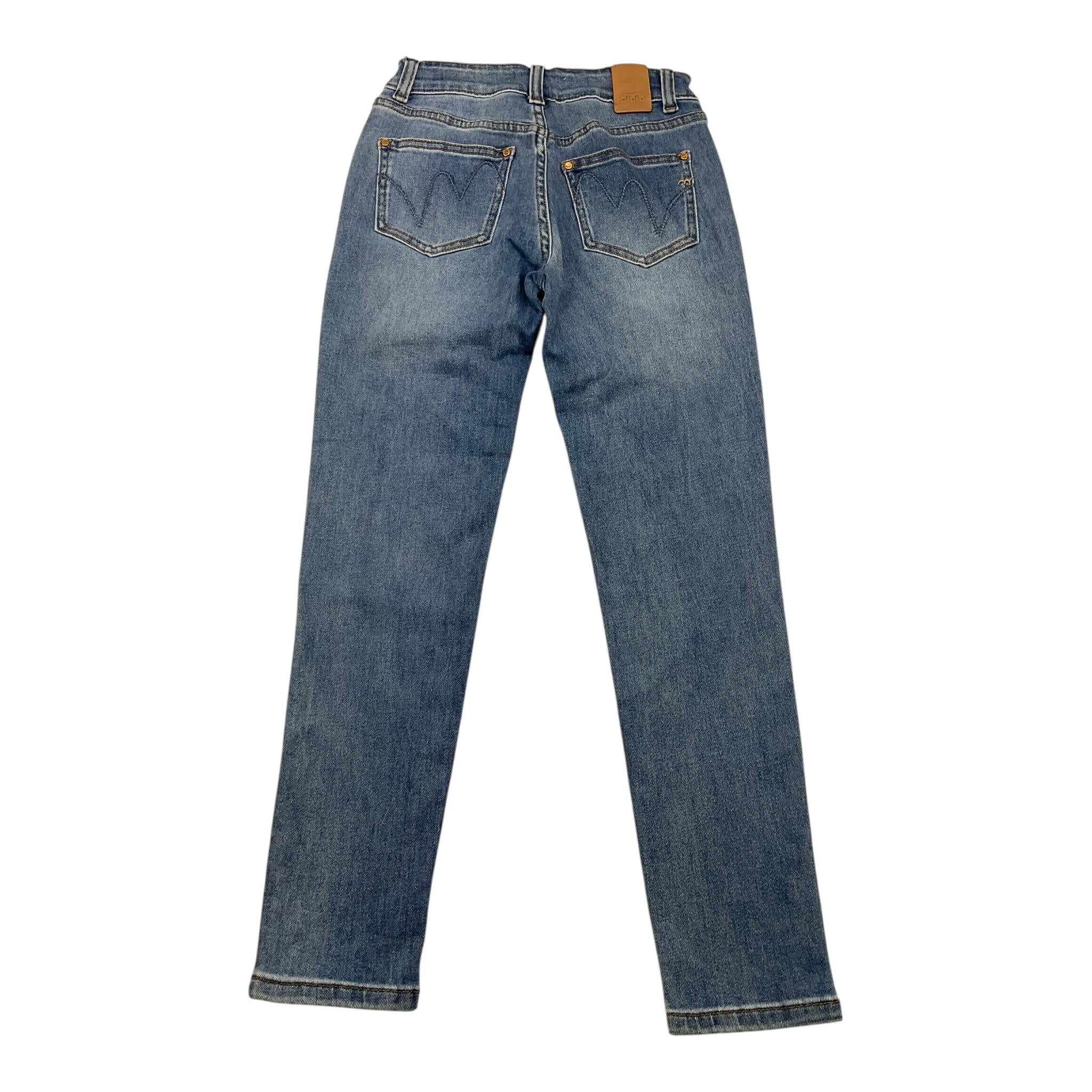 MET jeans tinta unita con girovita regolabile Azzurro per Bambina ME153 AZZURRO MET 