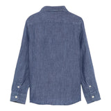 Saint Barth Camicia Tinta Unita con Logo per Bambino LINENDENIM BLU SAINT BARTH 