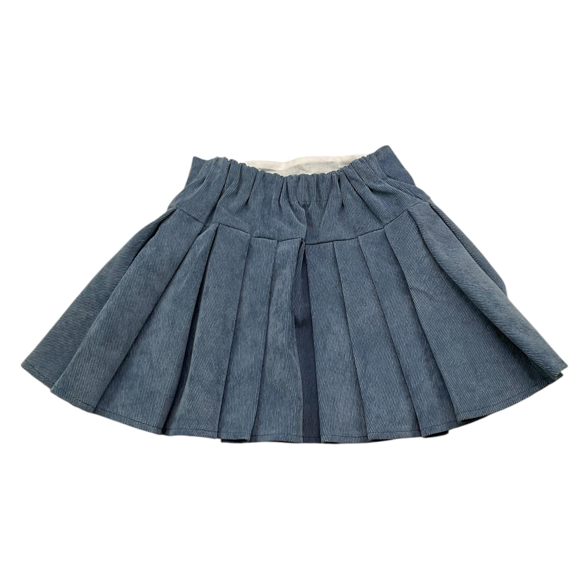 LA STUPENDERIA gonna tinta unita con bottoni in contrast Blu per Bambina TJGN42 BLU LA STUPENDERIA 