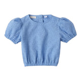 Sarabanda Top Traforato Mezza Manica Tinta Unita per Bambina 0B257 AZZURRO SARABANDA 