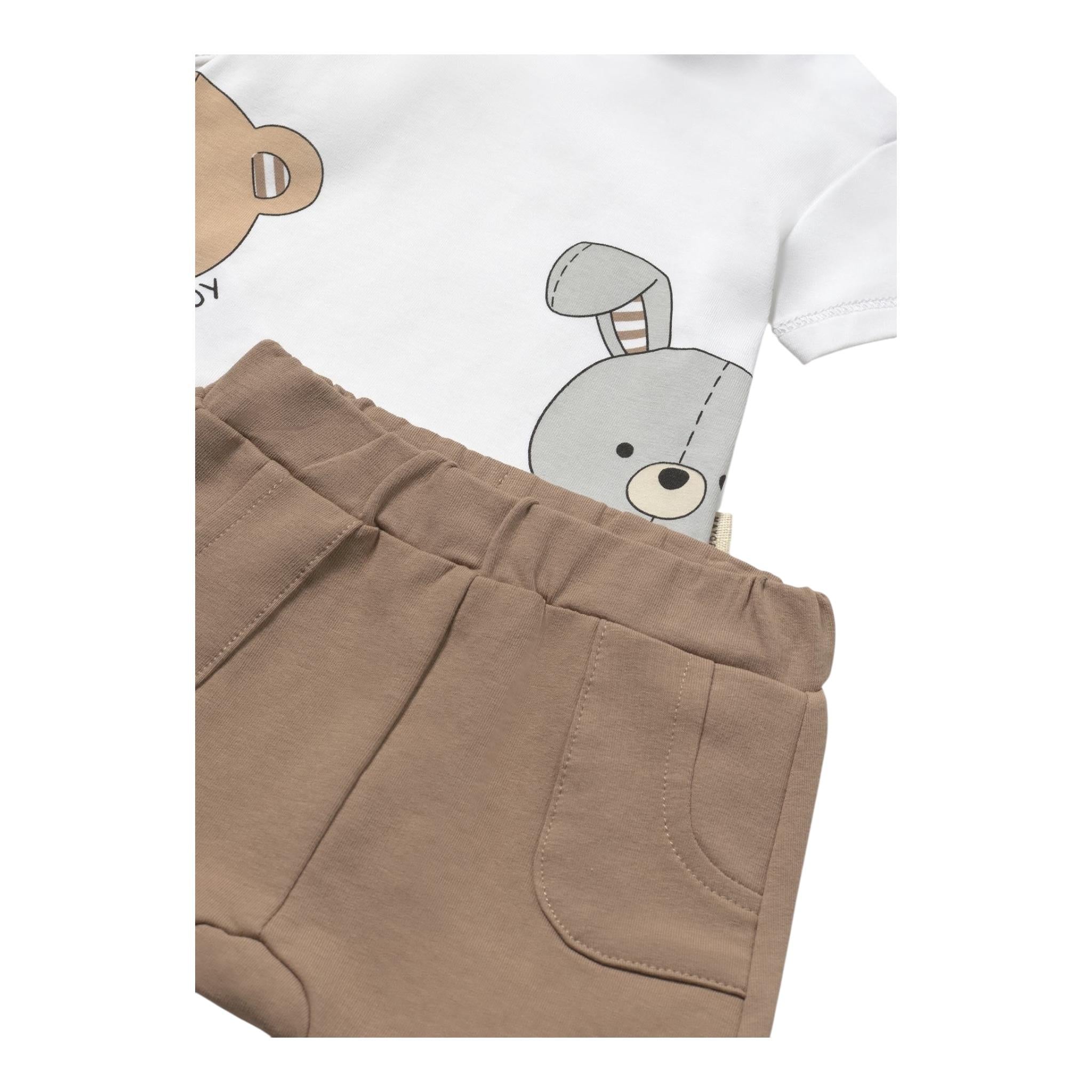 Mayoral Completo 2 Pezzi T-Shirt-Bermuda per Neonato 12066 BIANCO/BEIGE MAYORAL 