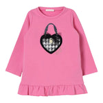 LIU JO abito in felpa girocollo tinta unita con stampa Rosa per Bambina KF4107XXXX ROSA LIU JO 