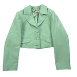 Kocca Giacca Modello Crop Tinta Unita per Bambina ENRION VERDE ACQUA Kocca 