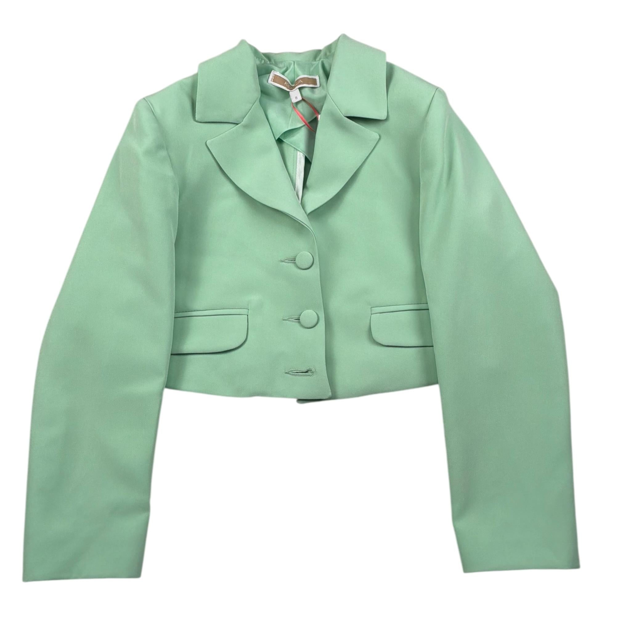 Kocca Giacca Modello Crop Tinta Unita per Bambina ENRION VERDE ACQUA Kocca 