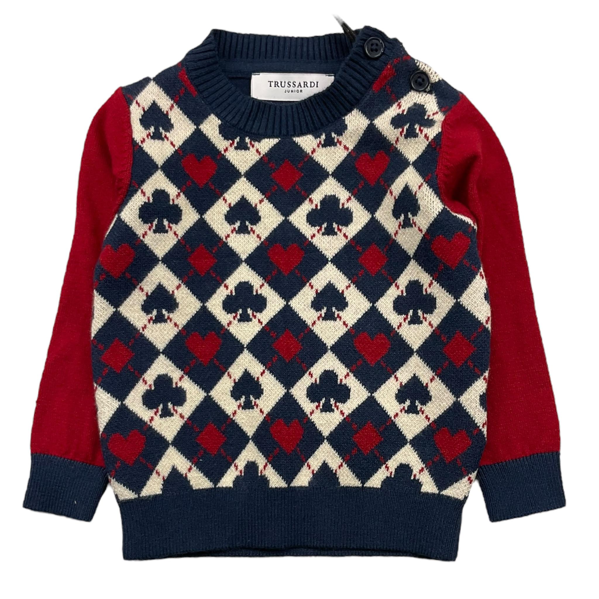 TRUSSARDI maglia tinta unita con stampa Rosso per Neonato TIA25204MA ROSSO TRUSSARDI 