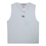 Liu Jo Canotta Tinta Unita con Logo per Bambina GA5041X BIANCO LIU JO 