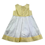 Le Bebe Abito Giromanica Tinta Unita con Fiocco per Bambina LBG0701J BIANCO/GIALLO LE BEBE 