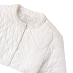 Sarabanda Giubbino Modello Crop Tinta Unita con perle per Bambina 0B488 BIANCO SARABANDA 