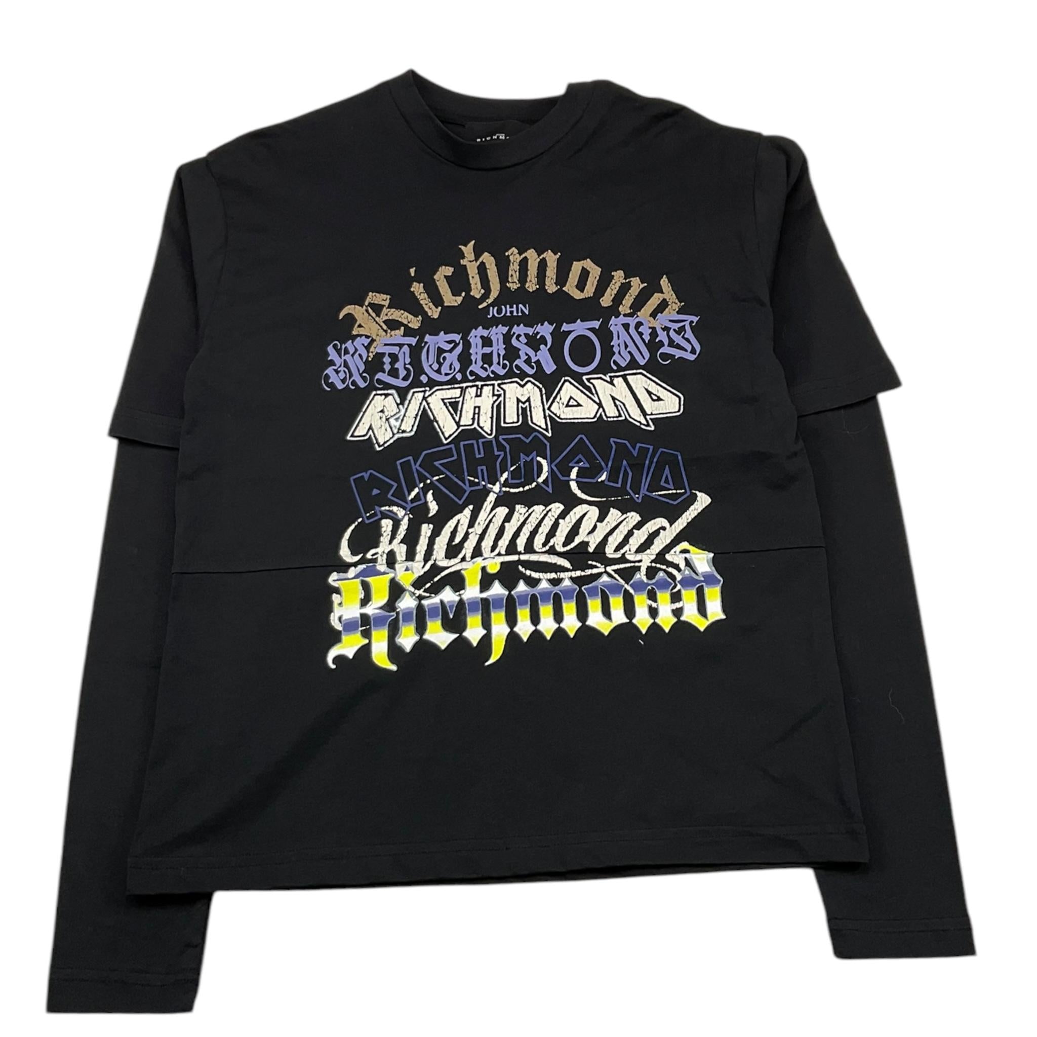 JOHN RICHMOND shirt girocollo tinta unita con stampa in contrasto Nero per Bambino RBA25200TS NERO JOHN RICHMOND 