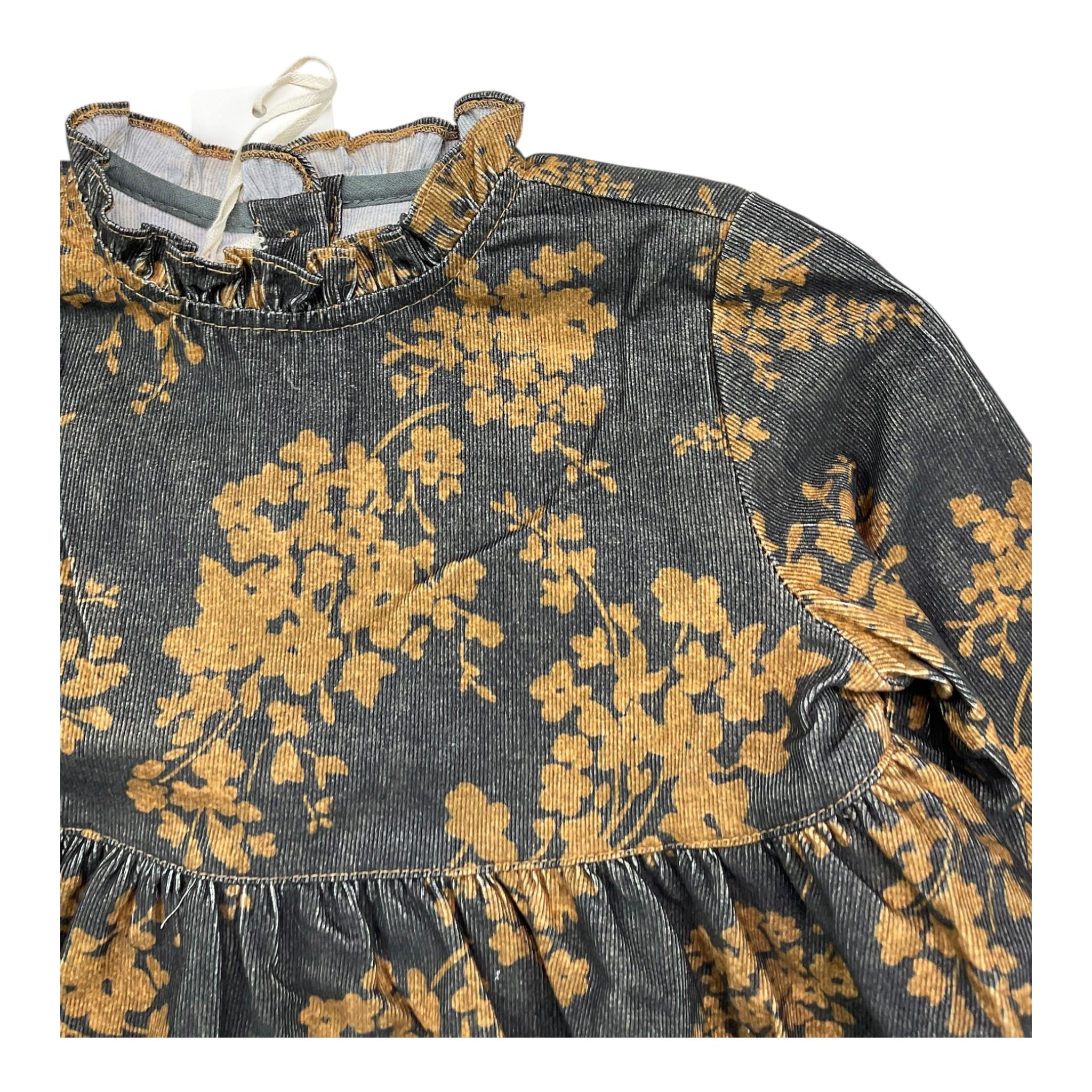 ZHOE & TOBIAH abito tinta unita con stampa fiori Nero per Bambina VFL2 NERO ZHOE & TOBIAH 