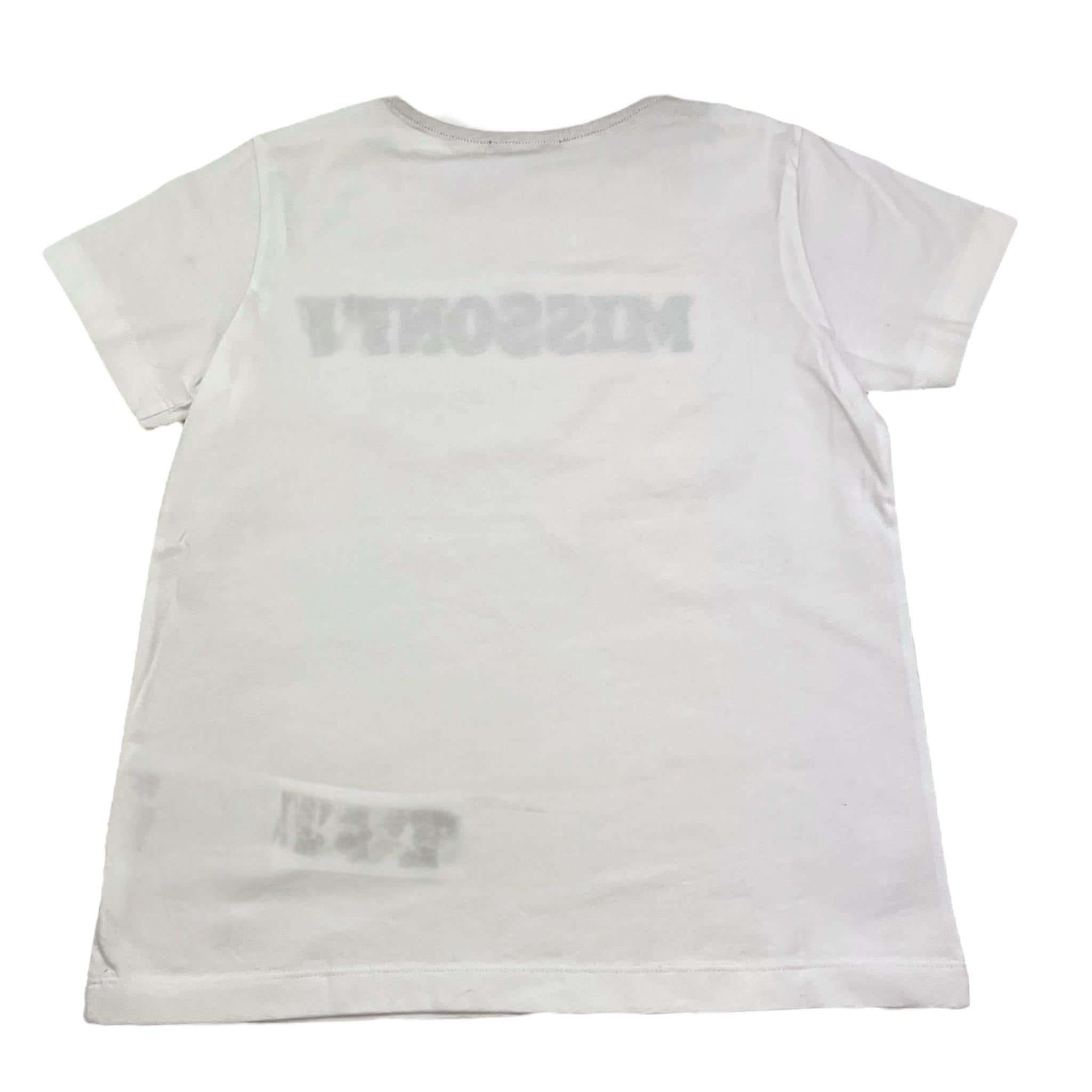 Missoni T-Shirt Girocollo Tinta Unita con Paillettes per Bambina MV8A11 BIANCO MISSONI 