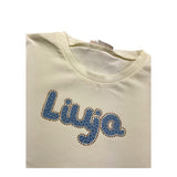 DIXIE shirt girocollo tinta unita con stampa logo Panna per Bambina KF4069XX PANNA DIXIE 