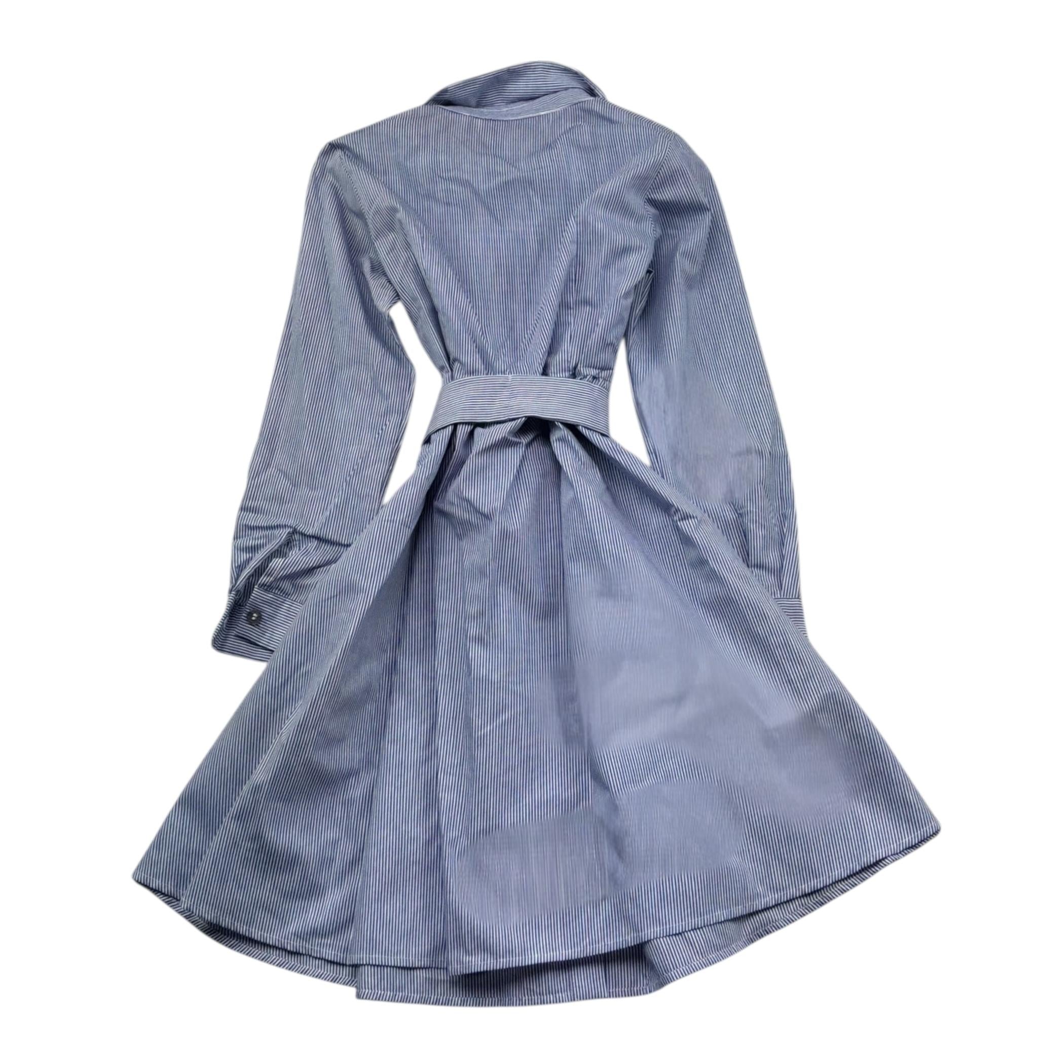 Trussardi Abito Modello Camicia con Fantasia A Righe per Bambina TGP26086VE AZZURRO TRUSSARDI 