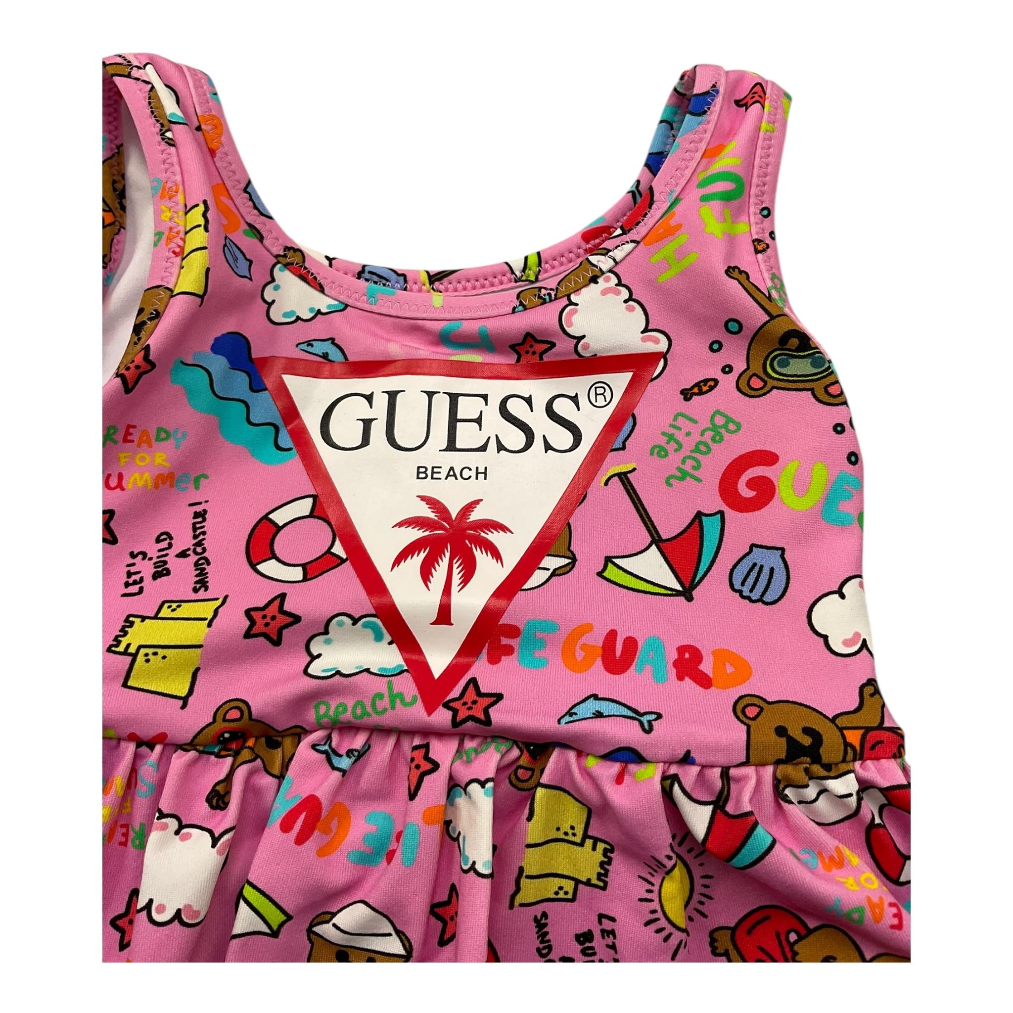 Guess Costume Intero Tinta Unita Stampe per Neonata A3GZ02MP004 ROSA GUESS 