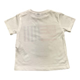 Please T-Shirt Girocollo Tinta Unita Con Stampa Bianco Per Neonato