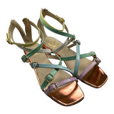 Gallucci Mehrfarbige Sandalen mit mehrfarbigem Schnallenverschluss für Mädchen