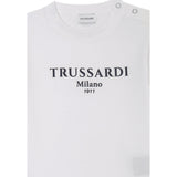 Trussardi T-Shirt Girocollo Tinta Unita con Stampa per Neonato TIP25011TSXXX BIANCO TRUSSARDI 