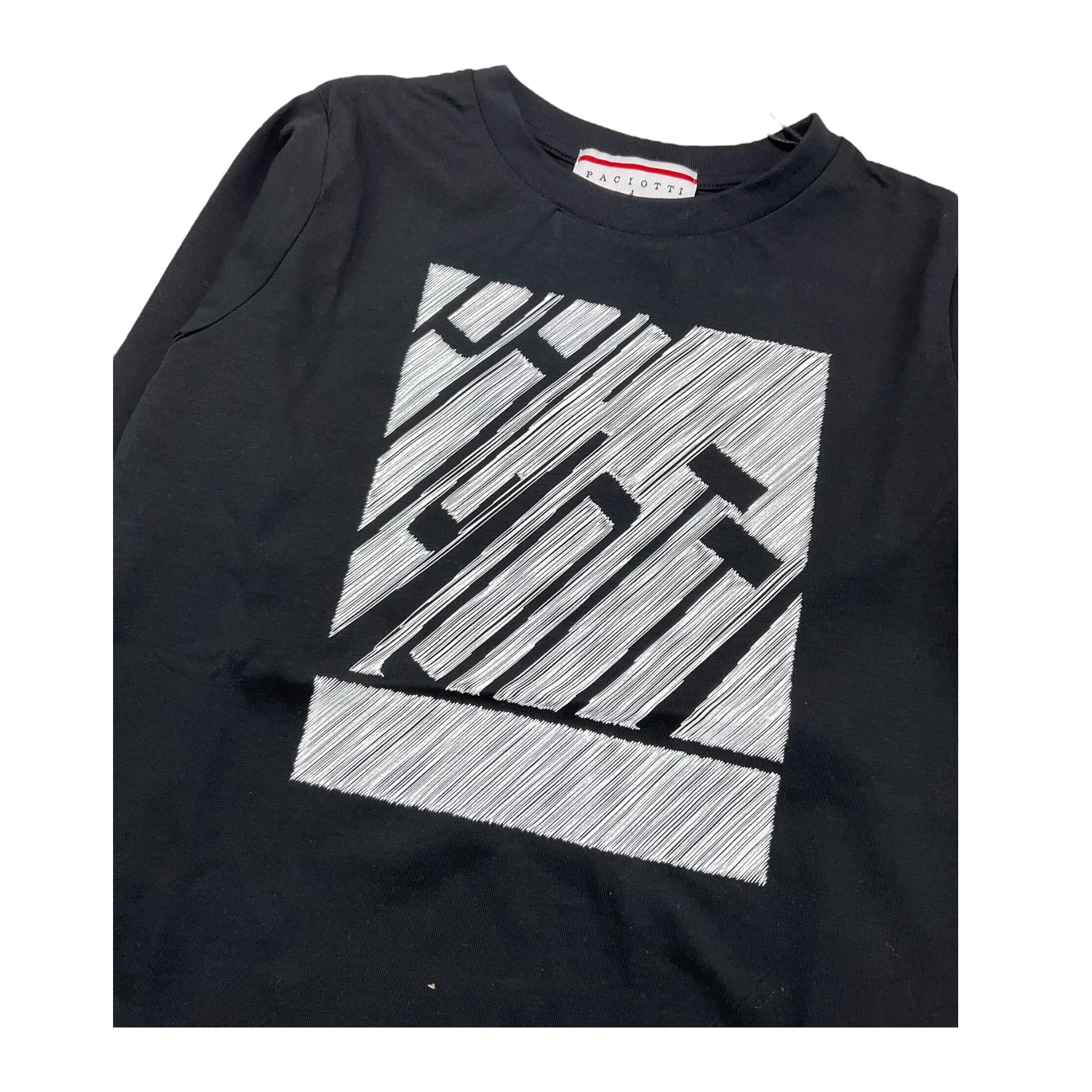 CESARE PACIOTTI shirt girocollo tinta unita con stampa Nero per Bambino TSP5311JX NERO CESARE PACIOTTI 