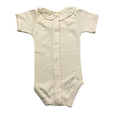 Babidu Bodysuit Halbarm Einfarbig Creme für Baby Mädchen