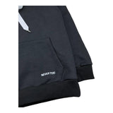 NEVER TOO felpa chiusa con cappuccio tinta unita con stampa in contrasto Nero per Bambino NT1724R NERO NEVER TOO 