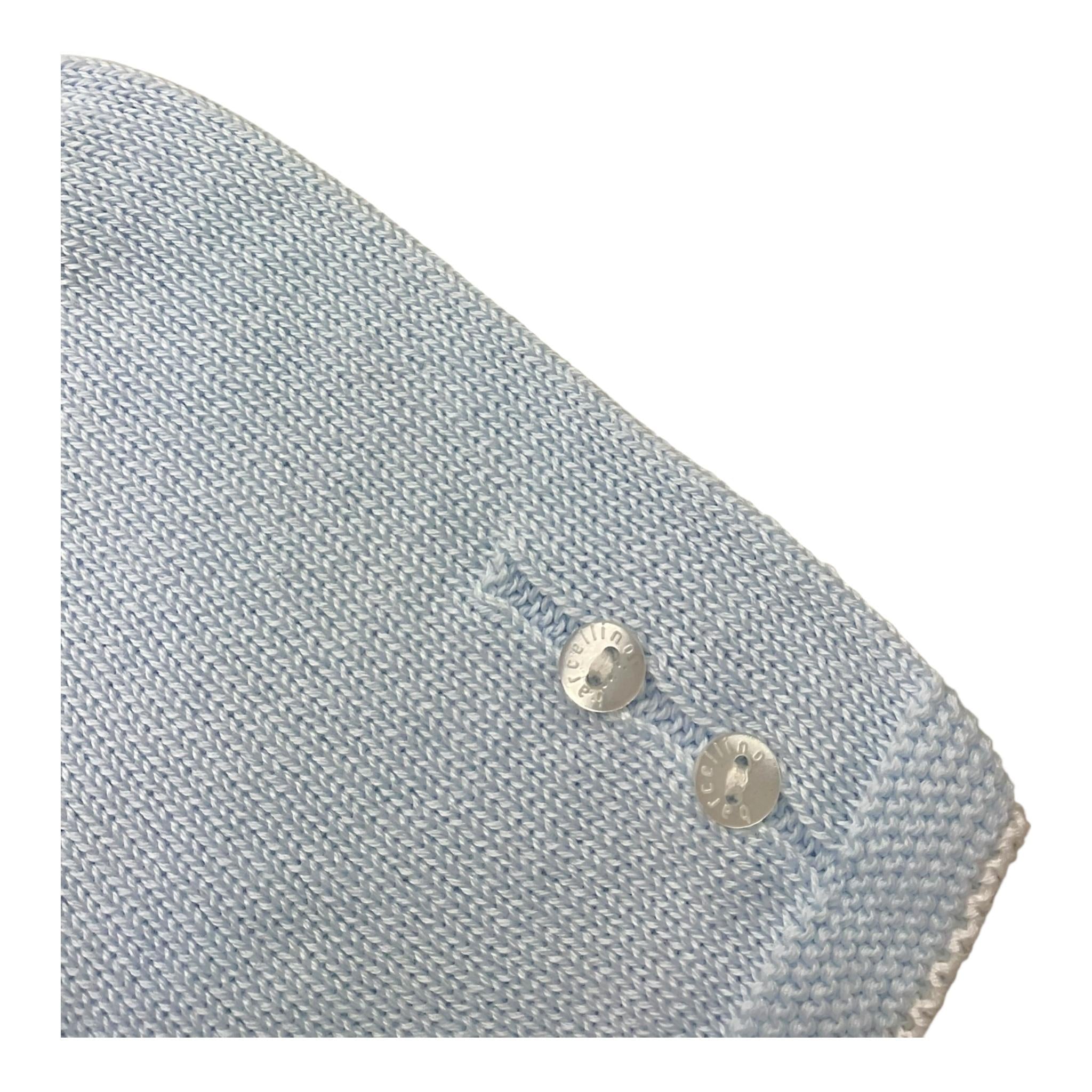 Barcellino Completo 2 Pezzi Magli-Bermuda Tinta Unita con Fantasia A Righe per Neonato 9287 AZZURRO BARCELLINO 