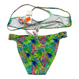 Losan Costume 2Pz Fascia-Slip Tinta Unita con Fantasia Verde per Bambina