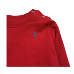 Trussardi Felpa Chiusa Girocollo Tinta Unita con Logo per Neonato TIP26001E ROSSO TRUSSARDI 