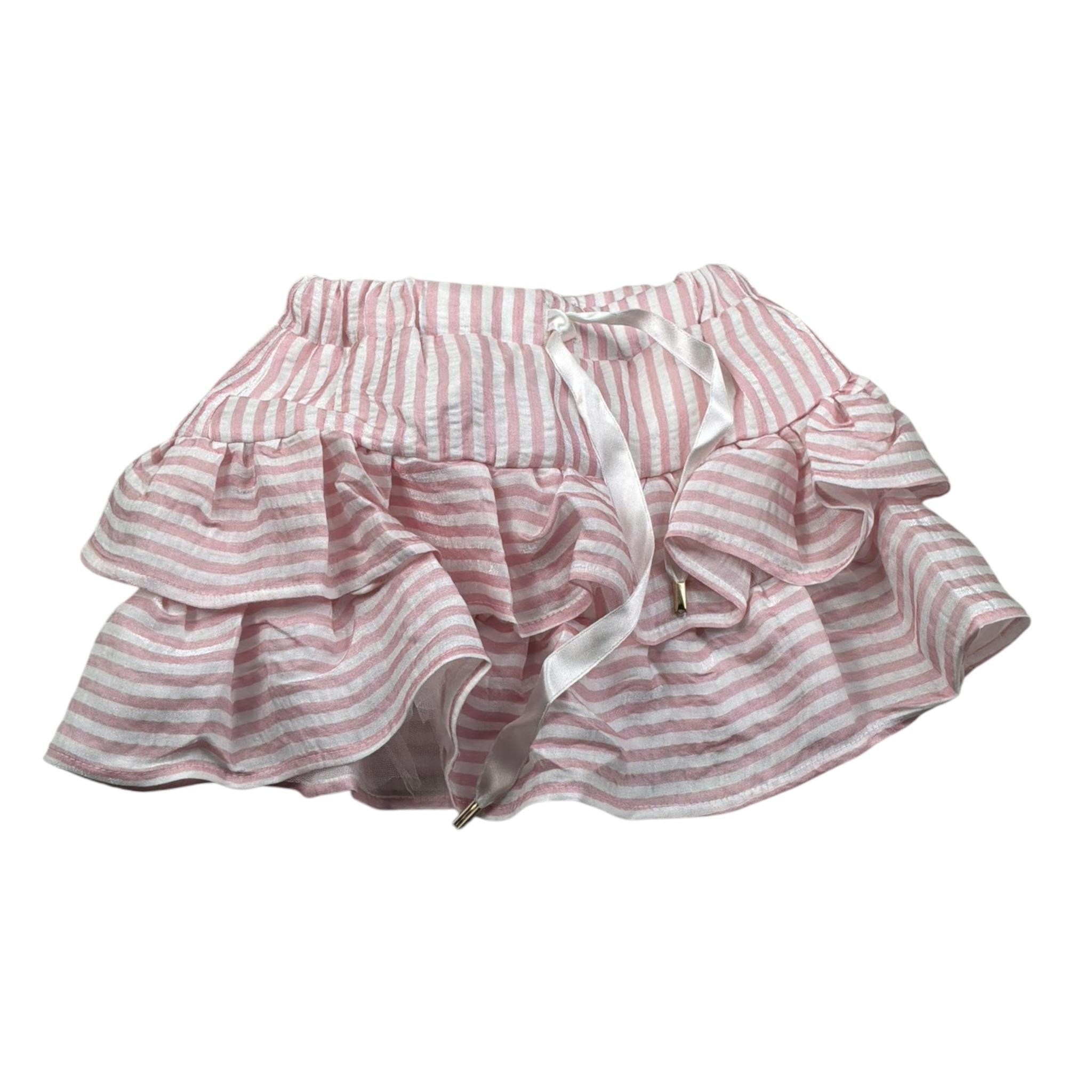 M+E' Gonna Tinta Unita con Fantasia A Righe per Neonata UE1778XXX BIANCO/ROSA M+E' 