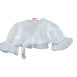 Magnifica Lulu Coprispalle Tinta Unita Velato per Bambina BO304 BIANCO MAGNIFICA LULU 