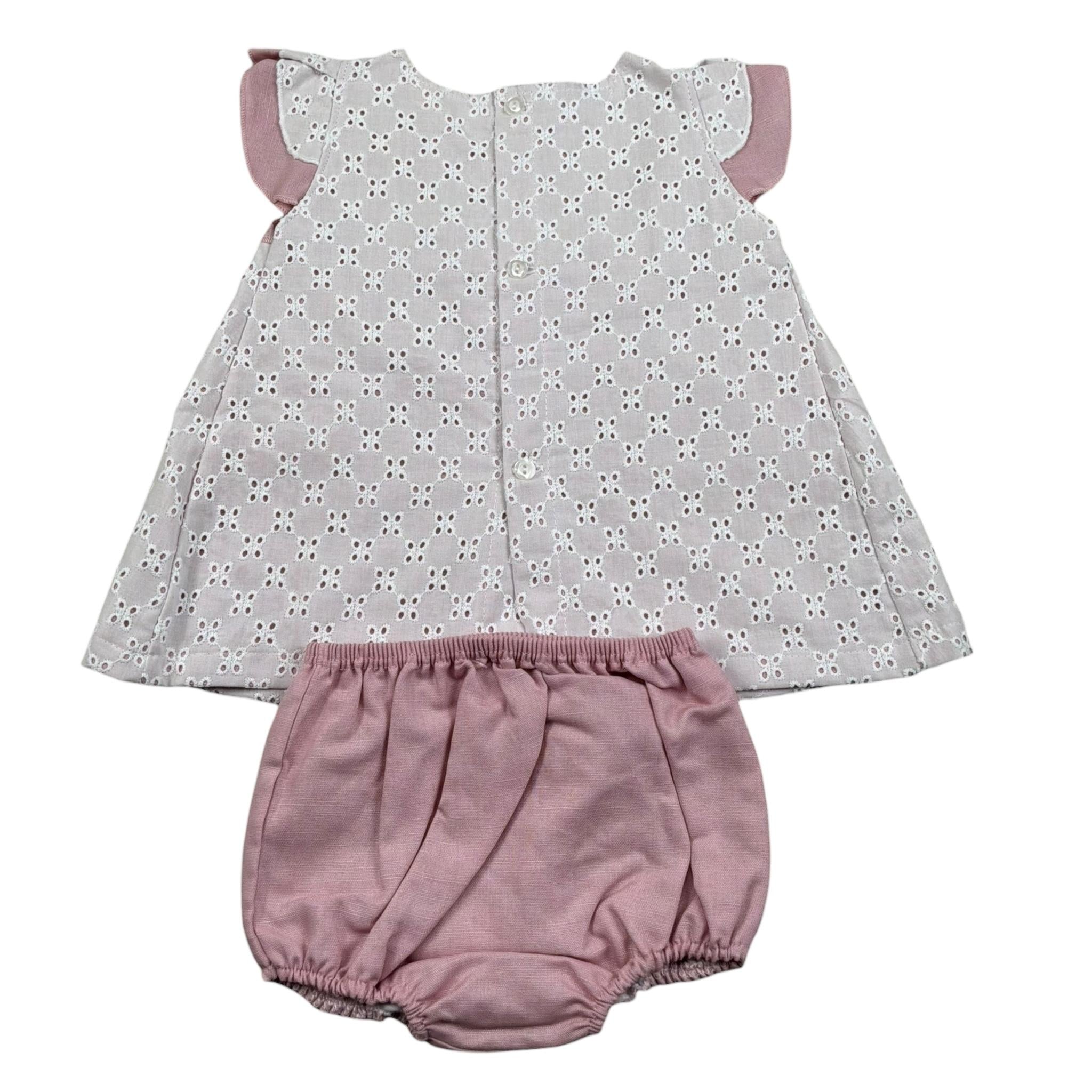 Juliana Abito Mezza Manica Fantasia A Righe con Culotte per Neonata 25153 BIANCO/ROSA JULIANA 