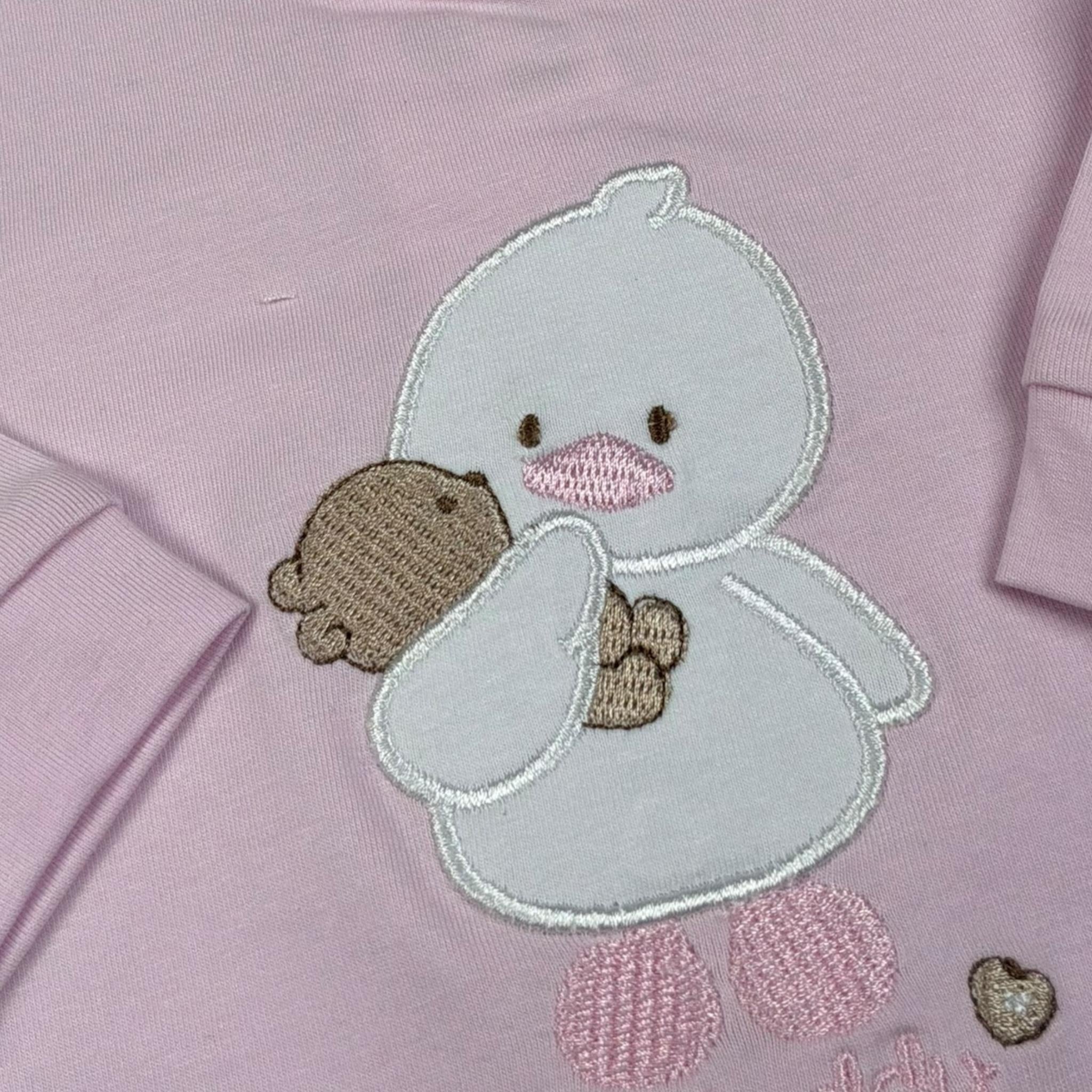 Lalalu' Tutina Tinta Unita con Stampa per Neonata TJL505P ROSA LALALU' 