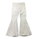 Miss Blumarine Pantalone Modello Zampa Tinta Unita Con Girovita Regolabile Bianco Per Bambina