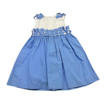 Ilfarobimbi Abito Bicolore con Applicazioni Fiori per Bambina IFB50564 BIANCO/AZZURRO ILFAROBIMBI 