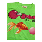 Saint Barth T-Shirt Girocollo Tinta Unita con Stampa In Contrasto per Bambino GOLDFISH VERDE FLUO SAINT BARTH 