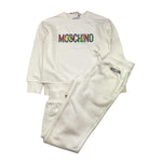 MOSCHINO completo 2pz in tuta felpa-pantalone Bianco per Bambino HUK04D BIANCO MOSCHINO 